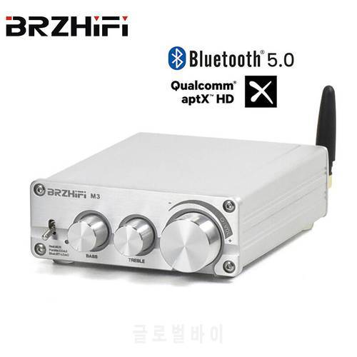 BRZHIFI Bluetooth-compatible 5.0 QCC5125 Amplifier 2*80W Power HD Audio AUX APTX APTX-HD HiFi Mini Amp DIY Stereo Home Theater
