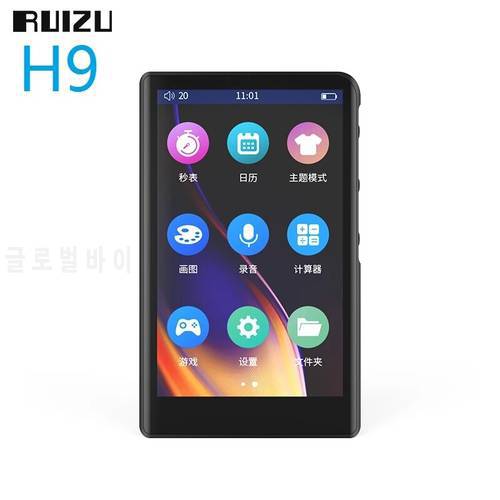 RUIZU H9 Metal MP3 Player Bluetooth 5.0 Built-in Speaker 3.8inch Full Touch Screen Support FM Radio,Recording,Video,E-book