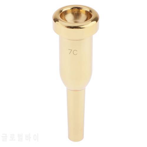 Trumpet Mouthpiece 7C Replacement Musical Instruments Accessories, Silver/Gold Plate