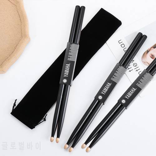 1Pair Black 5A Maple Wood Drum Sticks Classic Drum Musical Instruments Drumsticks Durable Carrying Bag Musical Accessory