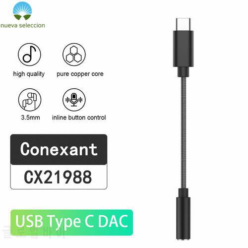 USB Type C to 3.5mm DAC earphone Amplifie Digital Decoder AUX audio Cable hifi adapter digital to analog audio converter stereo