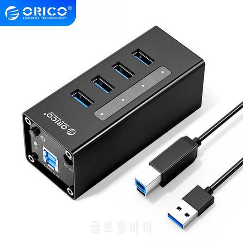 ORICO A3H4 Hub Aluminum High-speed USB 3.0 Hub Usb Multiple Port USB3.0 Hub with Power Port Computer Universal 1-to-4 Adapter