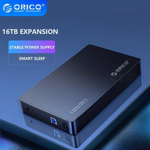 ORICO 3.5 Inch HDD Case External Hard Drive Enclosure SATA to USB 3.0 5Gbps HDD Box for 2.5 3.5 SSD Black Disk Case Tool-free