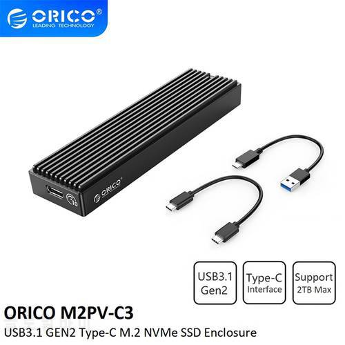 Orico M.2 NGFF SATA nvme m2 Aluminum 10GB Ssd m2 Enclosure with USB3.1 GEN2 Type-C Connection External hard drive (M2PV/M2PF)