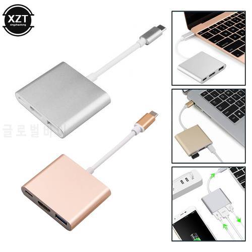 Type C To HDMI-compatible USB 3.0 Charging Adapter Converter USB-C 3.1 Hub Adapter For Mac Air Pro Huawei Mate10 Samsung S8 Plus