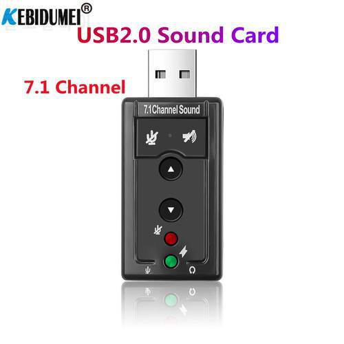2021 New Mini External USB 2.0 Sound Card 7.1 Channel 3D Virtual 12Mbps Audio Mic Speaker Adapter for PC Desktop Notebook