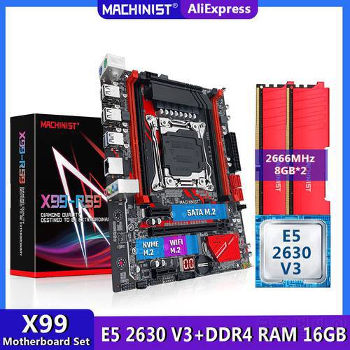 MACHINIST X99 RS9 Motherboard LGA 2011-3 Set With Kit Xeon E5 2650 V4 CPU Processor 16G=2*8G DDR4 ECC RAM Memory NVME M.2 SATA 3