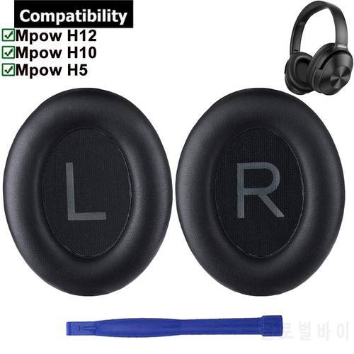 Replacement Protein Leather Ear Pads Cover Muffs Cushions Kit Earpads Repair Parts For Mpow H12 H10 H5 Wireless Headphones