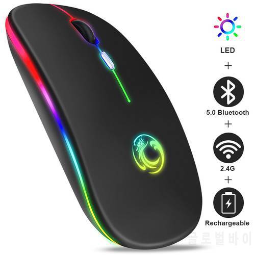 Wireless Mouse For Computer RGB Bluetooth Mouse Rechargeable Wireless Mouse USB Silent Mause Ergonomic Mice For Laptop PC