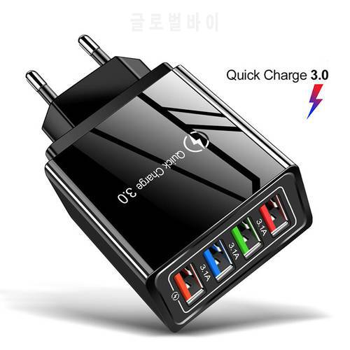48W Quick Charger 3.0 USB Charger for Samsung A51 A71 iPhone 11 xr Xiaomi mi 10 Tablet QC 3.0 Fast Wall Charger EU Plug Adapte