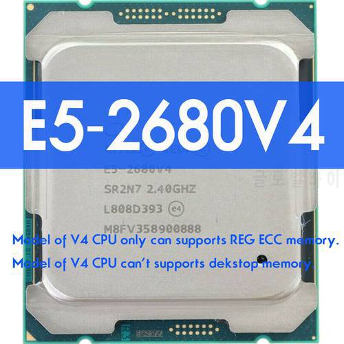 INTEL XEON E5 2680 V4 CPU PROCESSOR 14 CORE 2.40GHZ 35MB L3 CACHE 120W SR2N7 LGA 2011-3 HUANANZHI X99 F8 D4 DDR4 Motherboard