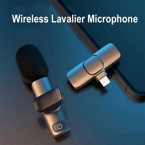 Wireless Lavalier Microphone Portable Audio Video Recording Mic for IPhone Android Live Game Mobile Phone Camera Promotion
