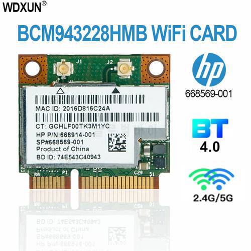 BCM943228HMB BCM943228 802.11a/b/g/n Mini pci-e Wifi Card 300Mbps 2.4Ghz 5Ghz wireless Bluetooth 4.0 Adapter DELL ASUS ACER