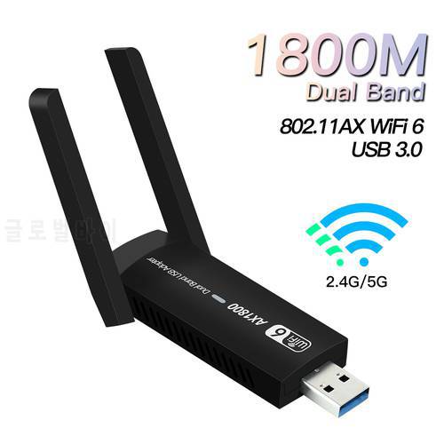 FENVI 1800Mbps Dual Band WiFi 6 USB Adapter Network Dongle Wireless 802.11ax Network Card For Laptop/PC Windows 7/10/11