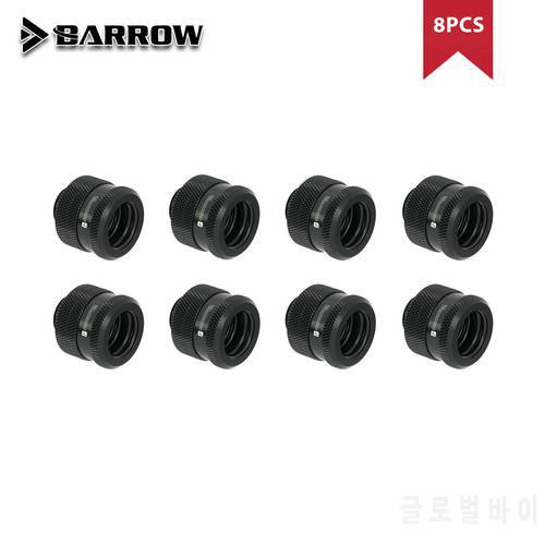 Barrow 8pcs, Hard Pipe Compression Fitting, G1/4&39&39 OD12mm 14mm 16mm Connection Hand Tighten, Black/White/Silver/Gold