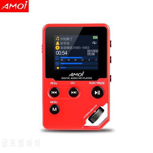 Amoi C10 Mini Portable High Quality HIFI Sports 60Hr Long Time FM Radio Recorder Video MP4 Music Player DAC DSD Track-wheel
