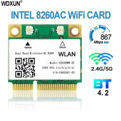 Wireless-AC8260 8260HMW 8260 dual band mini PC-E pcie wifi card for intel 8260ac 802.11ac 2x2 wifi bluetooth bt4.2