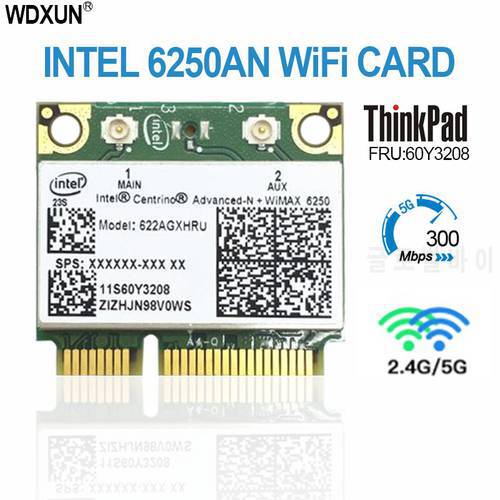 Wireless Wifi Card 622ANXHMW 6250AN 300Mbps 2.4G & 5G WiFi Adapter for Lenovo/Thinkpad Intel Advanced-N 6250 ANX FRU 60Y3195