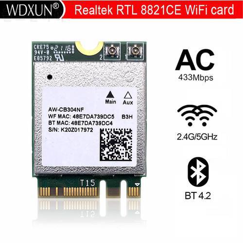 Realtek RTL8821CE AW-CB304NF 802.11AC 1X1 NGFF M.2 dual band 2.4G 5G 433Mbps BT Bluetooth 4.2 WiFi wireless network card