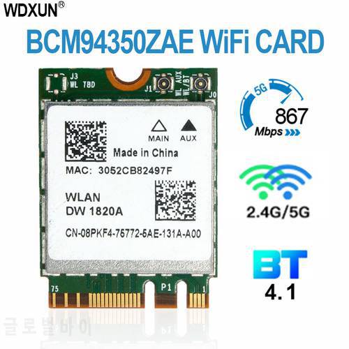 DW1820A BCM94350ZAE BCM94356ZE 802.11ac BT4.1 867Mbps wifi Adapter BCM94350 M.2 NGFF WiFi Wireless Card better than BCM94352Z