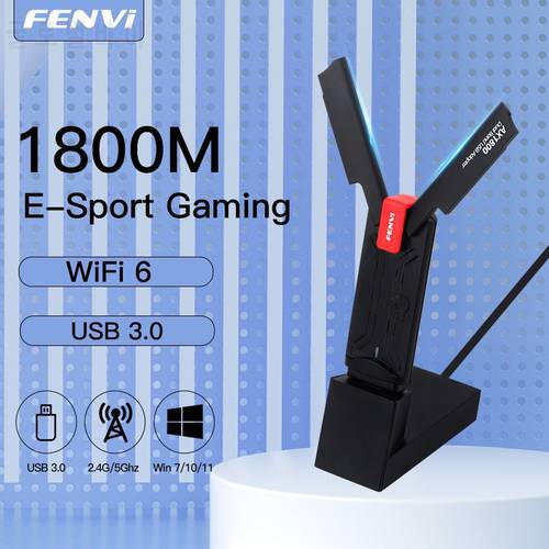 WiFi 6 USB Adapter 1800Mbps 2.4G/5GHz Dual Band 802.11AX Wireless Wi-Fi Dongle Network Card USB 3.0 WiFi Adapter For Windows 11