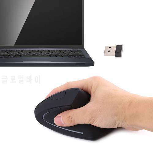 2.4G Ergonomic Vertical Wireless Optical Wrist Healing USB Mouse For Laptop PC