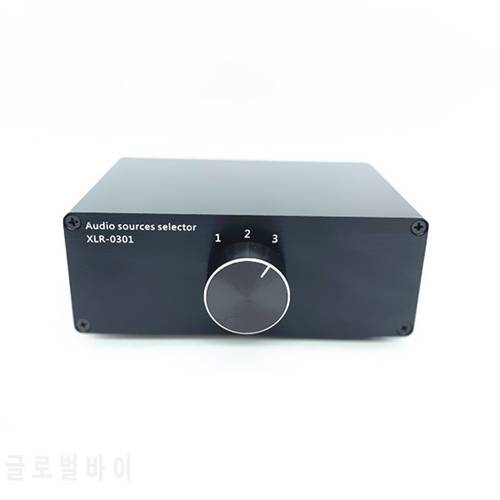 2021 3 Ways Hifi Signal Sources Selector 3(1)-in-1(3)-Out XLR Balance Stereo Audio Switch Switcher Passive Selector Splitter Box