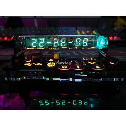 Touch Button IV-18 VFD Tube Clock Refer Nixie Tube Clock RGB LED Home Decor Clock W/Remote Control Digital Table Clock