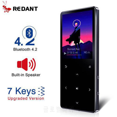 REDANT MP4 Player with Bluetooth Built-in Speaker Touch Key FM Radio Video Play E-book HIFI Metal MP 4 Music Player 8G 16G 32GB
