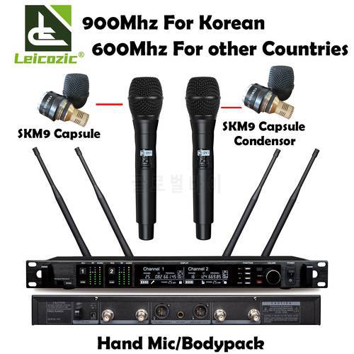 Leicozic AD4D/KSM9 900/500/600Mhz Stage Microphone Wireless System Condensor Microfone Hand Mic Lavalier Microfono UHF Microfon
