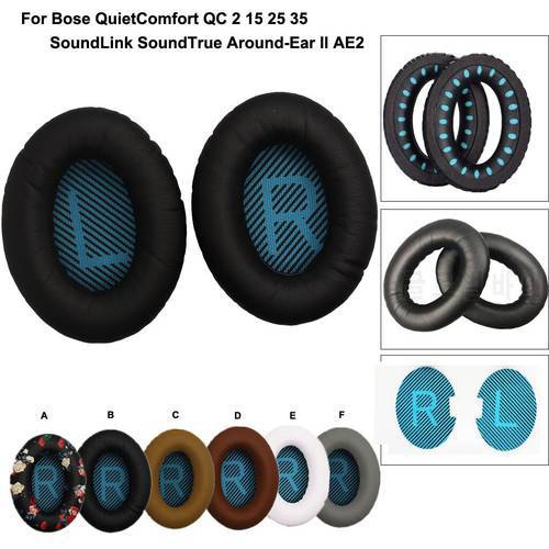 2PCS Replacement Ear Pads For BOSE QC2 QC15 QC25 QC35 AE 2 2i 2w Headphone Earpad Repair Part Leather Comfort Cushion Cover