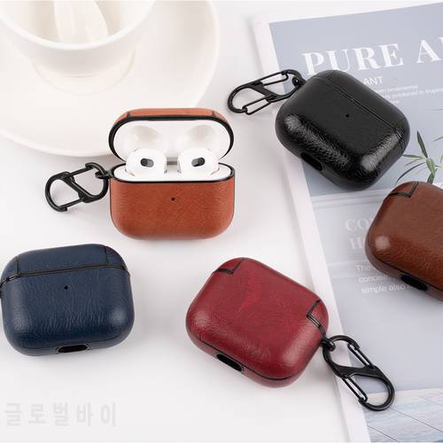 Luxury Business Style Earphone Case For Airpods Pro 2 2022 Earphone Protective Cover For Air Pod 3 2 1 Leather PC Headphone Case