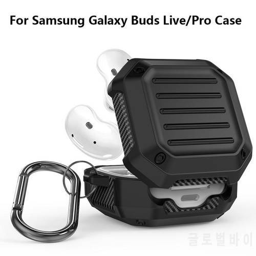 TPU Earphone Case for Samsung Galaxy Buds Live Pro Headset Shockproof Full Body Protective Headphone Cover Shell With Hook