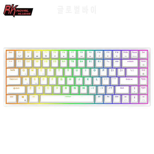 Royal Kludge RK84 Tri-Mode Mechanical Keyboard Wireless Bluetooth RGB Backlight BT5.0/2.4G/Wired Hot-Swappable Gamer Keyboard