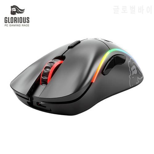 Glorious Model D Mini Model D- Wireless Gaming Mouse - RGB 67g Lightweight 2.4Ghz Wireless Gamer Mouse (Matte Black / White)