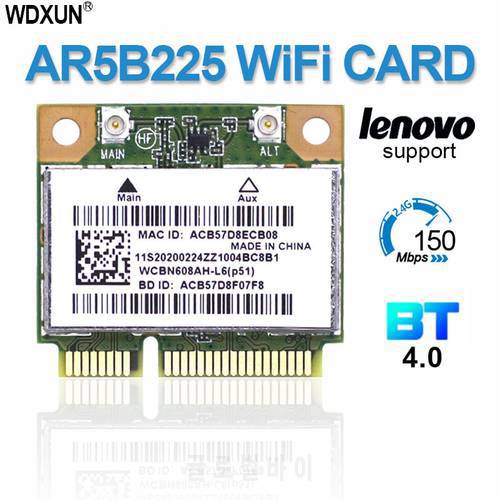 Atheros AR5B225 AR9485 Half Mini PCI-E WIFI For Bluetooth 4.0 Wireless Card For Lenovo G400 G400S G500 G405 M490