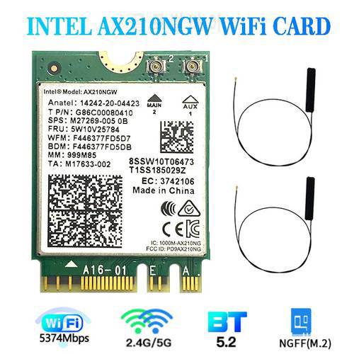 Intel Wireless Dual Band 210NGW ax210ngw 2.4gbps 5gbps 802.11ax WiFi 6E AX210