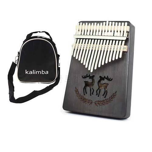 Single Board African Calimba 17 Keys Thumb Piano Portable Mahogany Wood Teclado With Tuning Hammer Mbira Musical Instrument