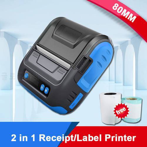 2021 Hot Product 1.5m 80mm Mini Receipt Printer Mobile Thermal Label Printer Use For Takeaway Orders With High Quality