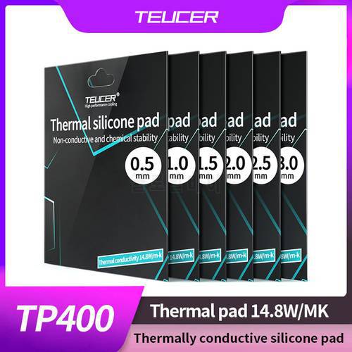 TEUCER Thermal Pad Soft Heat Dissipation Silicone Pad CPU/GPU Graphics Card Motherboard Silicone Grease Pad Multi-Size 14.8W/MK