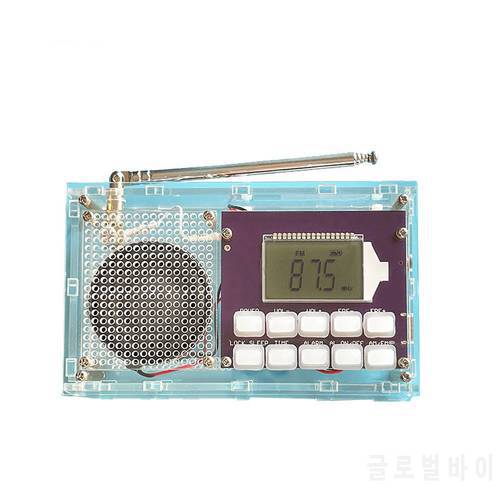 digital radio three-band FM, AM, SW digital clock radio kit with Acrylic shell and Battery