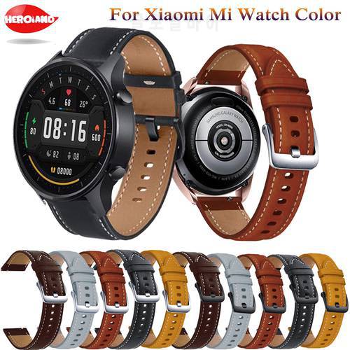 22mm Genuine Leather Strap Watchband For Xiaomi MI Watch Color Wristband Quick Releas Bracelet For Amazfit GTR 2e /GTR 47mm belt