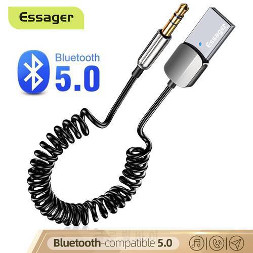 Essager Wireless Bluetooth 5.0 Receiver Adapter Car Speaker 3.5mm Jack Aux Audio Music Dongle for Car Bluetooth Transmitter