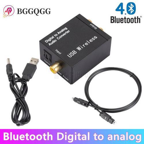 Bluetooth Digital to Analog Audio Converter 2*RCA Amplifier Decoder Optical Fiber Coaxial Signal to Analog DAC Spdif Stereo