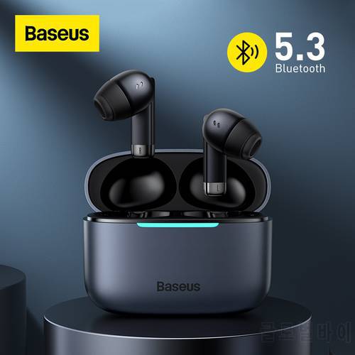 Baseus E9 TWS Bluetooth 5.3 Earphones 4-mic System ENC for HD Calling 10mins Quick Charge Wireless Headphone