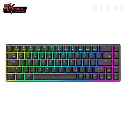 RK Royal Kludge RKG68 2.4G Wireless Gaming Mechanical Keyboard 68 Keys 65% RGB Backlit Hot Swappable Bluetooth Keyboard for PC