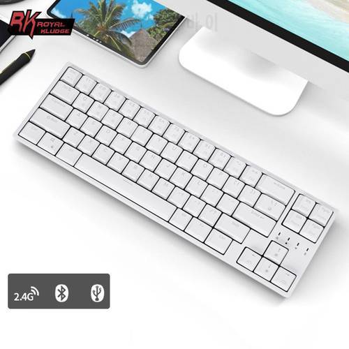 Royal Kludge RK68 Plus 60% Layout Tri-Mode Mechanical Keyboard Hot Swappable RGB Backlit 2.4G Wireless Bluetooth 5.0 USB Wired