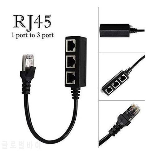 RJ45 Network Splitter Cable 1 Male to 3 Female Port LAN Ethernet Adapter for Super Cat5 Cat5e Cat6 Cat7
