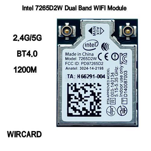 WIRCARD intel 7265D2W 7265AC Dual Band WIFI Card 2.4G/5G Network Card