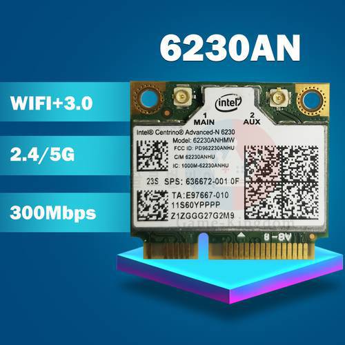 Dual Band 6230AN 62230ANHMW SPS:636672-001 Half Mini PCI-e WLAN Wireless Wifi Card for HP 4230S 4330S 4530S 4730S ENVY14 15 17